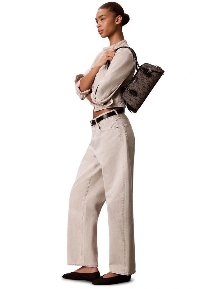 Emblem Trio Shoulder Bag in Lotus Beige/Black Aop image 4