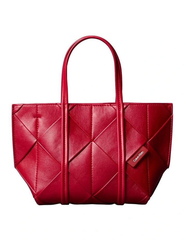 Woven Mini Crossbody Tote Bag in Bordeaux Wine image 1