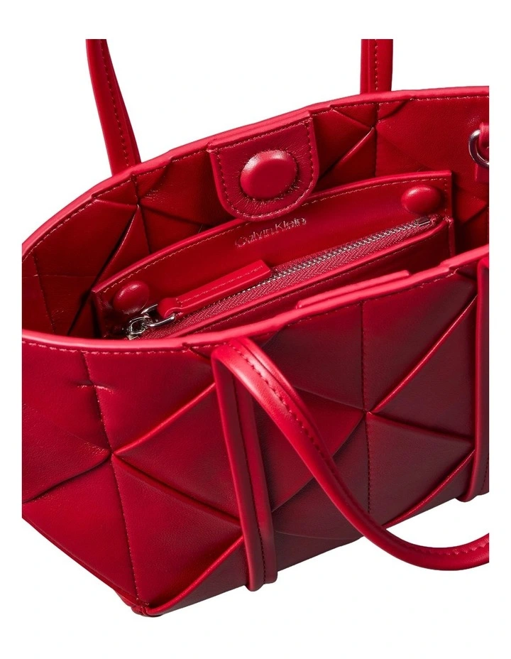 Woven Mini Crossbody Tote Bag in Bordeaux Wine image 3