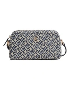 TH Monogram Jacquard Crossbody Camera Bag in Navy Monogram