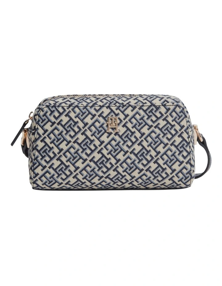 TH Monogram Jacquard Crossbody Camera Bag in Navy Monogram image 1
