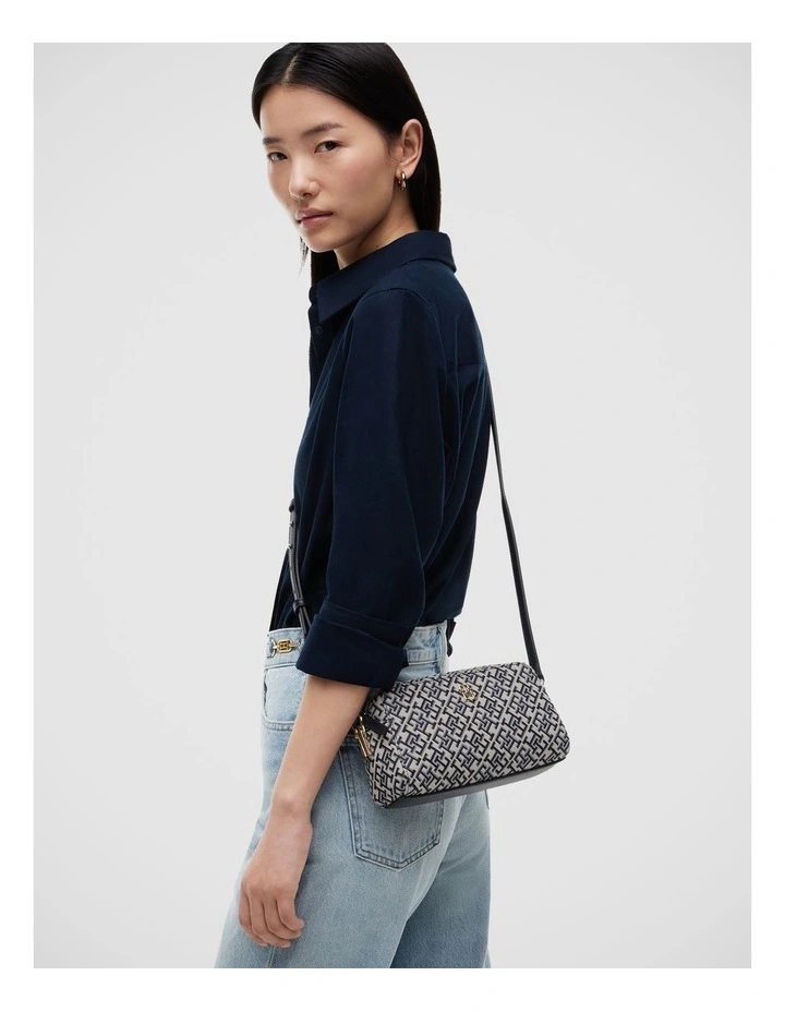 TH Monogram Jacquard Crossbody Camera Bag in Navy Monogram image 2