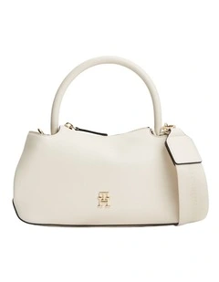 TH Monogram Repeat Logo Satchel in Cream