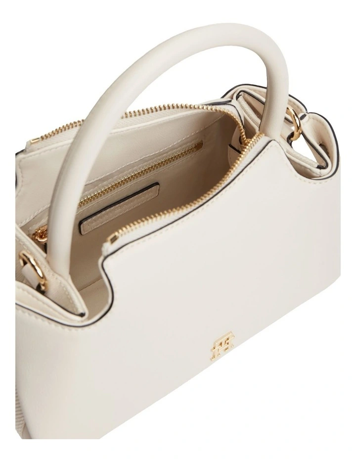 TH Monogram Repeat Logo Satchel in Cream image 5