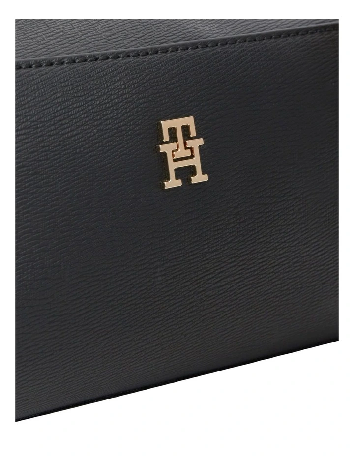 TH Monogram Textured Shoulder Bag in Black image 3