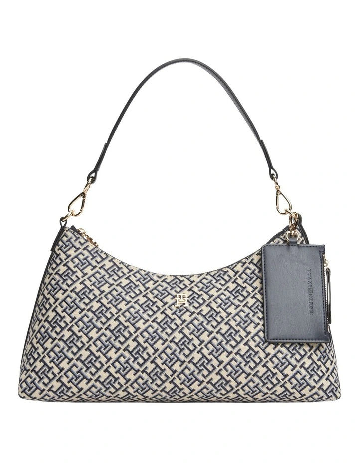 Hilfiger Icon Jacquard Shoulder Bag in Navy Monogram image 1