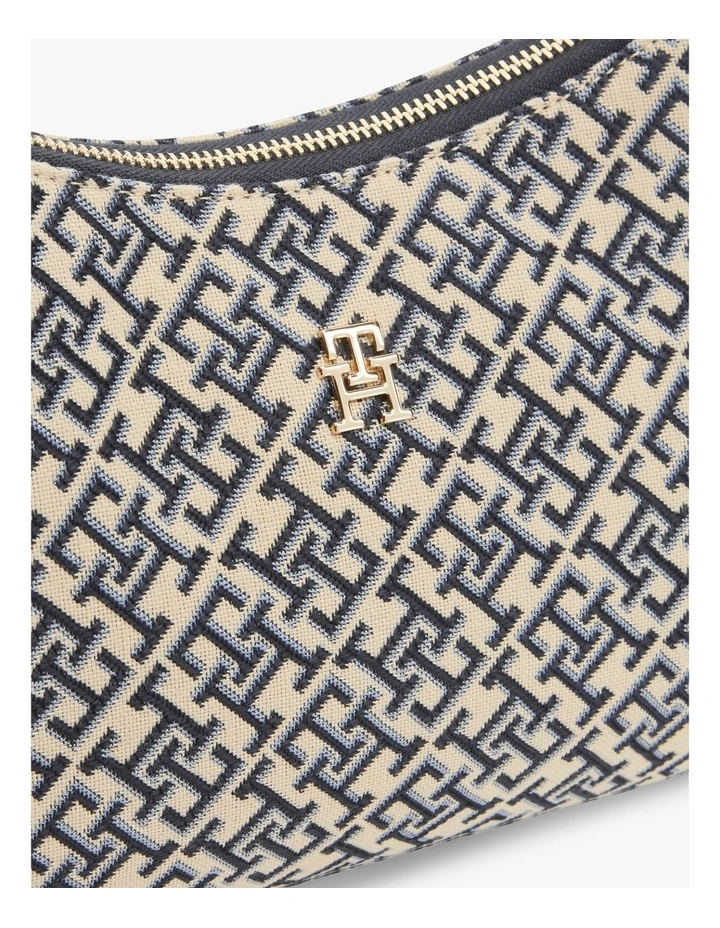 Hilfiger Icon Jacquard Shoulder Bag in Navy Monogram image 3