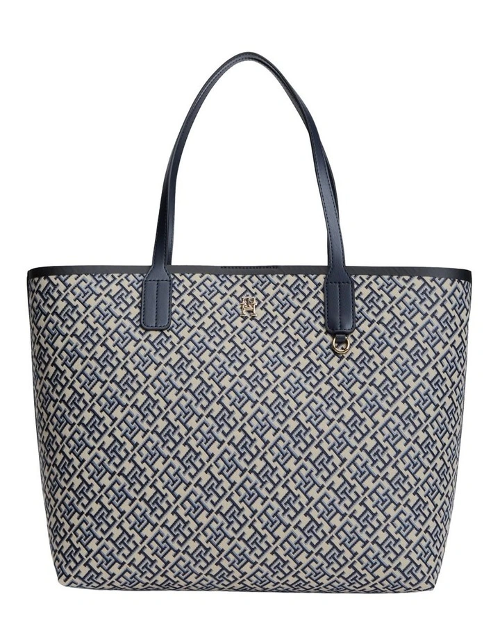 Hilfiger Icon TH Monogram Jacquard Tote Bag in Navy Monogram image 1