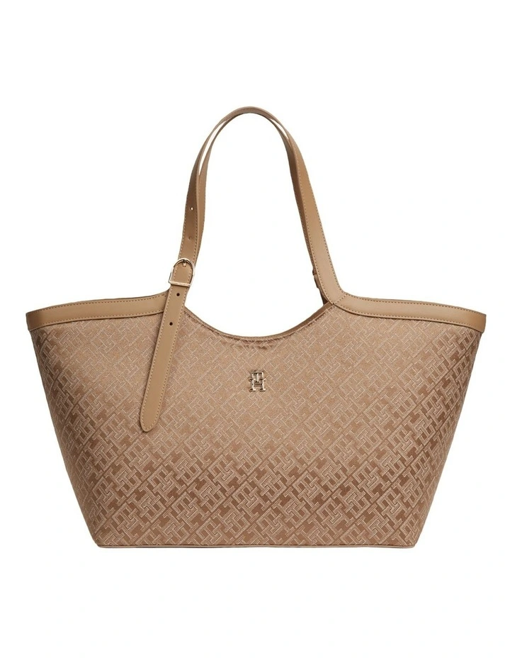 Jacquard Tote Bag in Brown image 1