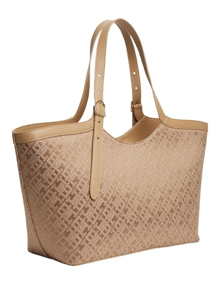 Jacquard Tote Bag in Brown image 4