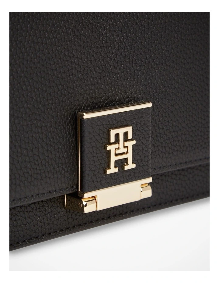 TH Monogram Flap Crossbody Bag in Black image 3