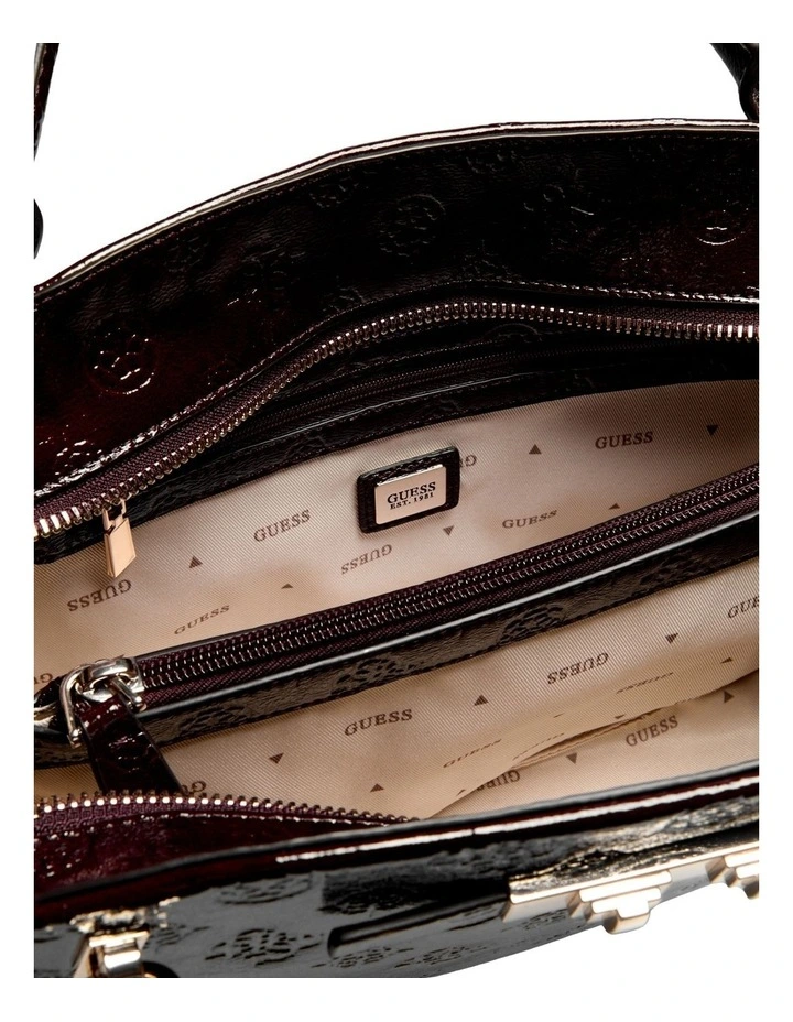 Carmella Satchel Bag in Burgundy Logo image 2