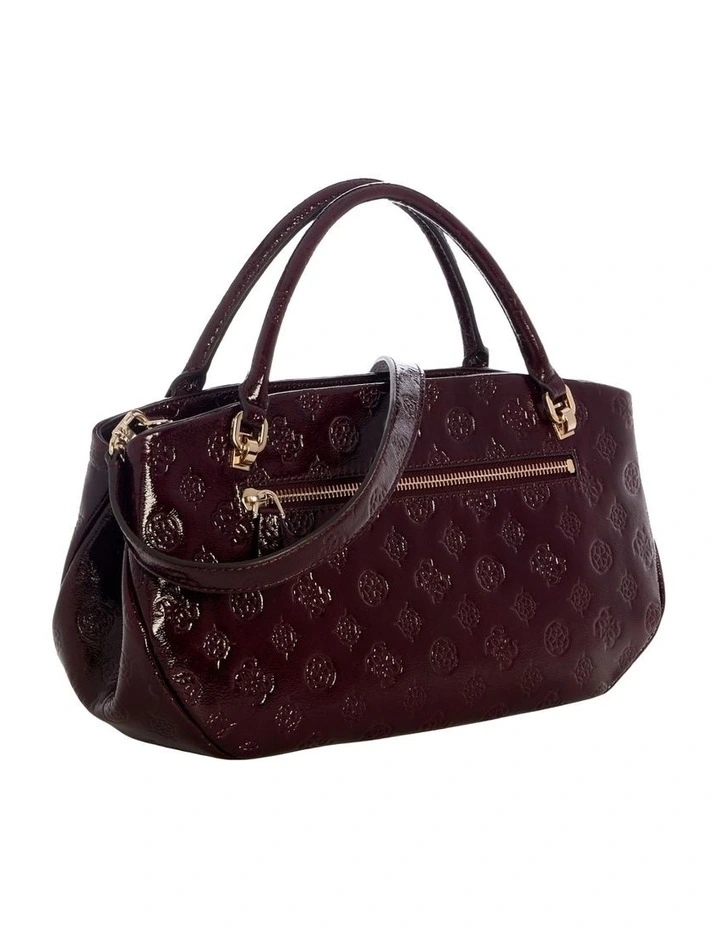 Carmella Satchel Bag in Burgundy Logo image 3