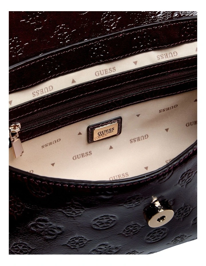 Carmella Crossbody Flap Bag in Burgundy Logo image 2