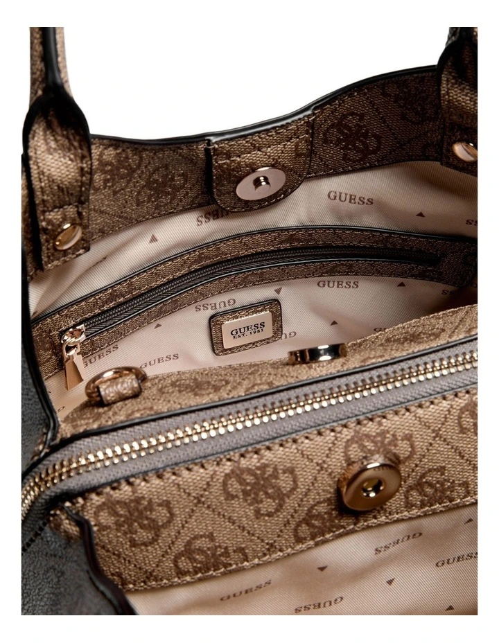 Lorella Logo Small Girlfriend Tote Bag in Latte Logo image 2