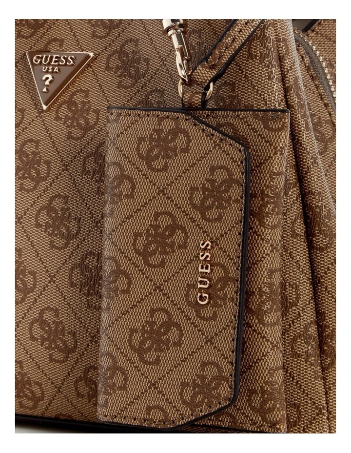 Lorella Logo Small Girlfriend Tote Bag in Latte Logo image 4