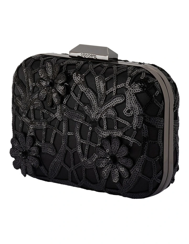 Elena Clutch Bag in Black image 3