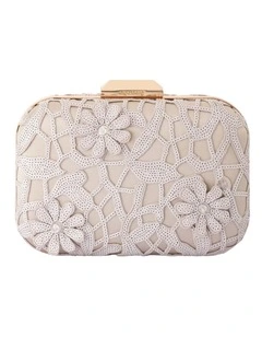 Elena Clutch Bag in Natural