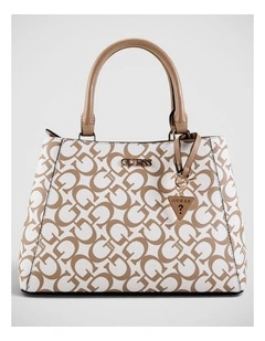 Rylie Satchel Bag in Taupe Combo