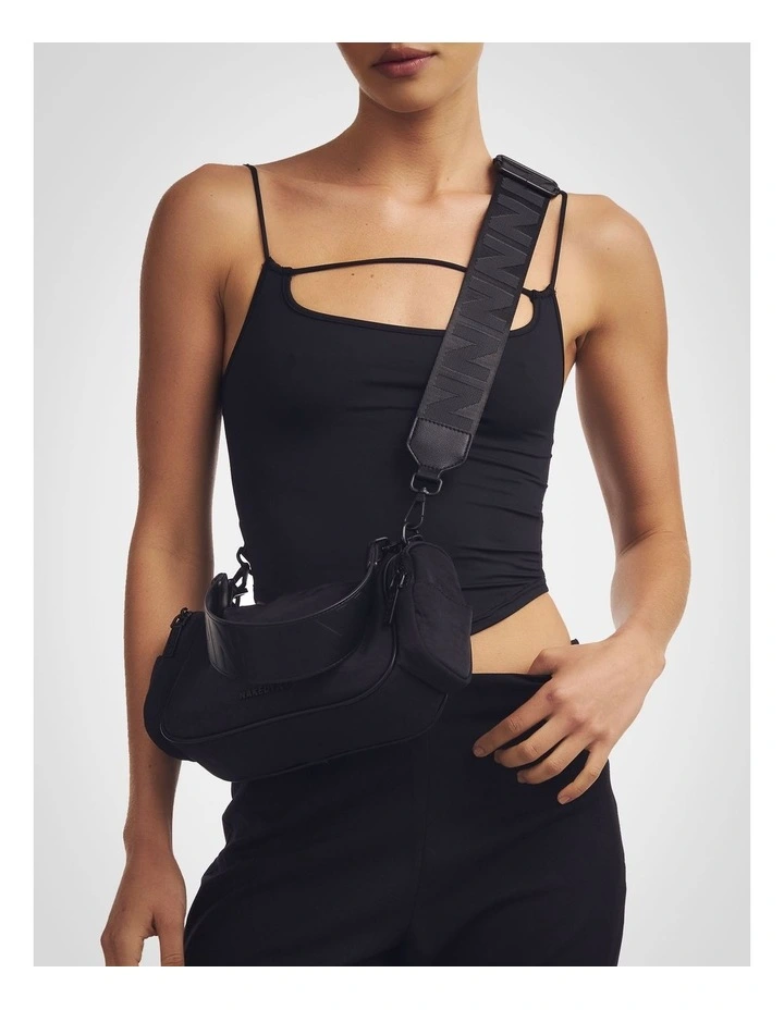 The Rory Nylon Cross Body Bag in Black image 2