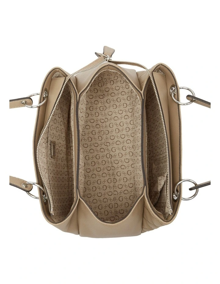 GUESS Tatum Borsa Satchel In Pelle Sintetica Caramello - Con Tracolla E Dettagli Dorati (30x17x7 Cm)