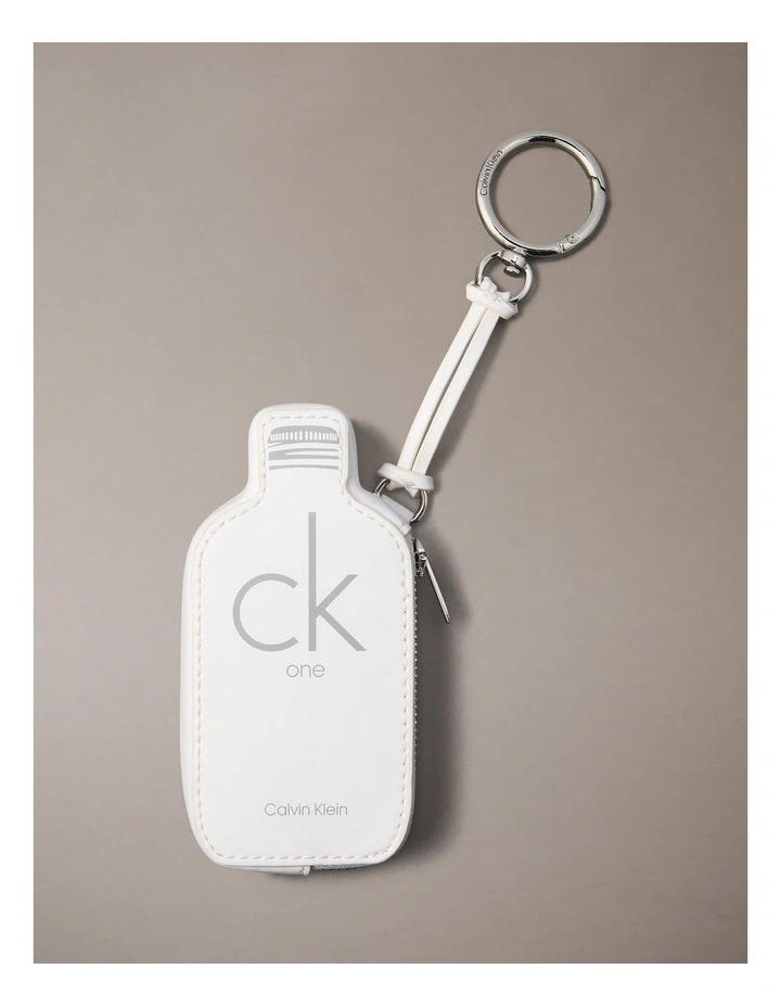 One Bottle Zip Pouch Bag Charm in White Alyssum image 1
