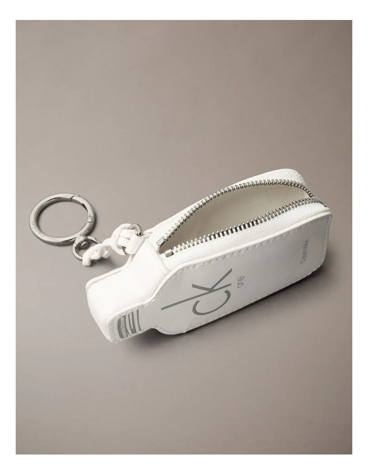 One Bottle Zip Pouch Bag Charm in White Alyssum image 3