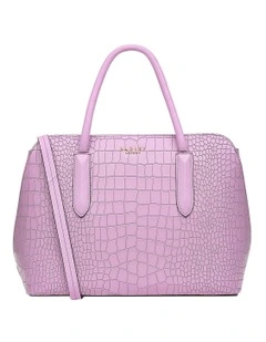 Liverpool Street 2.0 Faux Croc Medium Zip-Top Multiway Bag in Sugar Pink