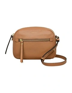 Gordon Road Small Ziptop Crossbody in Dark Butter