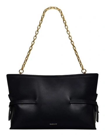 Fleet Street Medium Open Top Clutch in Black