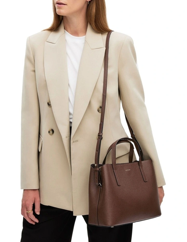 Dukes Place Texture Medium Tote Bag in Chocolate image 3