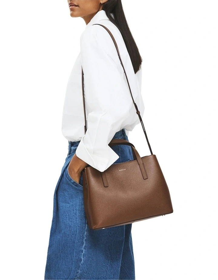 Dukes Place Texture Medium Tote Bag in Chocolate image 7