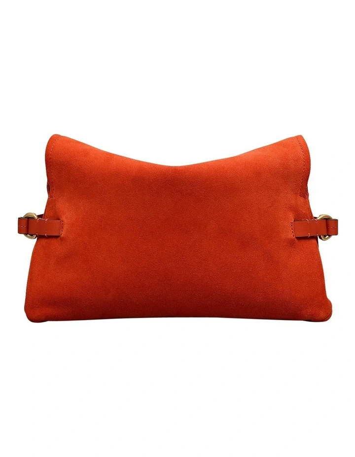 Fleet Street Suede Clutch Bag in Flame image 2