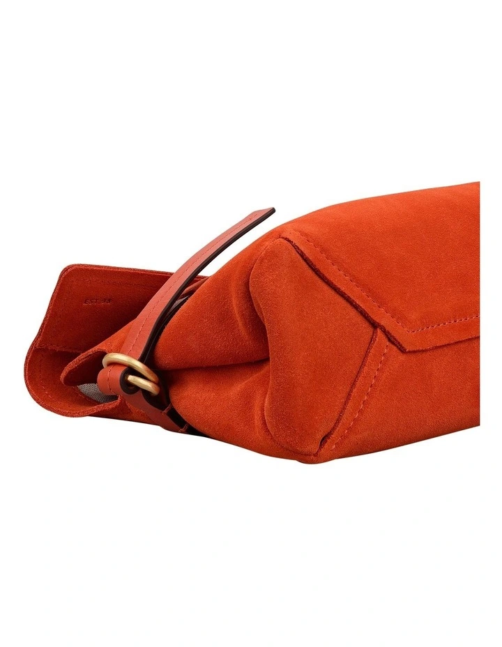 Fleet Street Suede Clutch Bag in Flame image 6