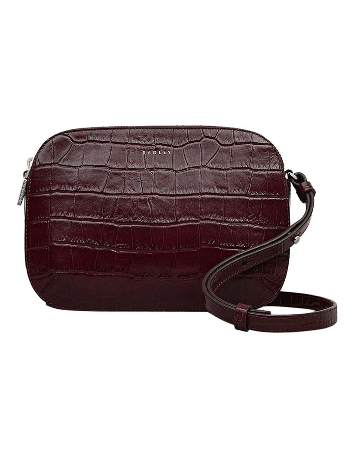 Dukes Place Faux Croc Medium Crossbody Bag in Dark Cherry image 1