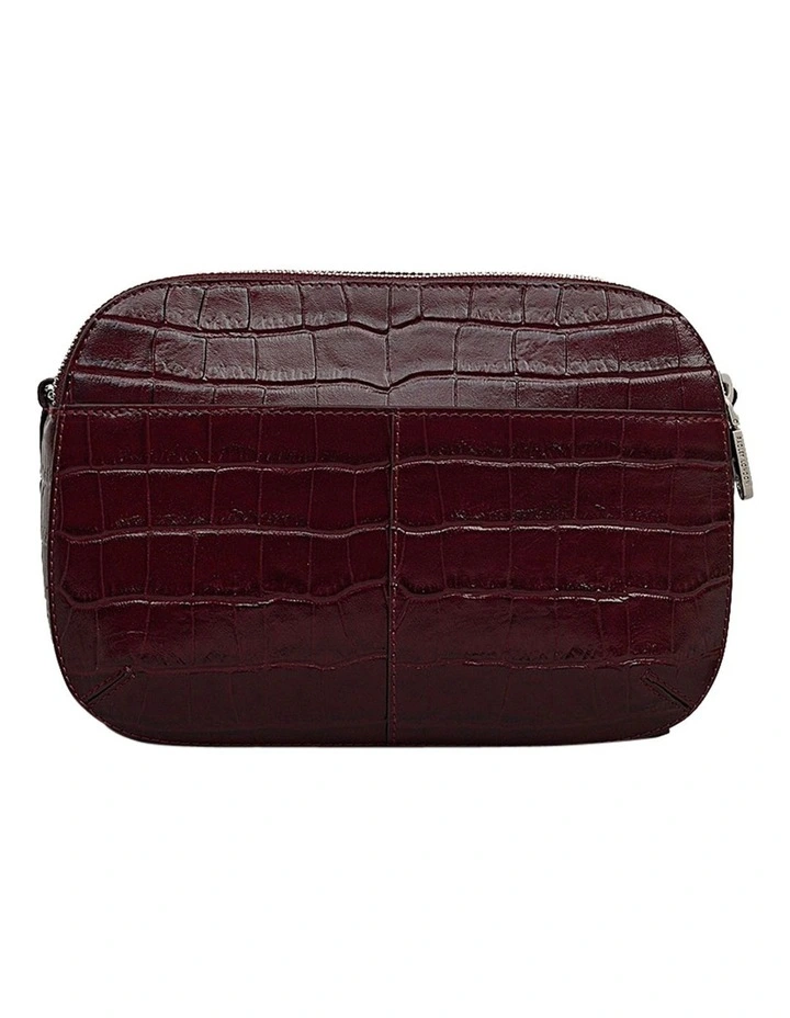Dukes Place Faux Croc Medium Crossbody Bag in Dark Cherry image 2
