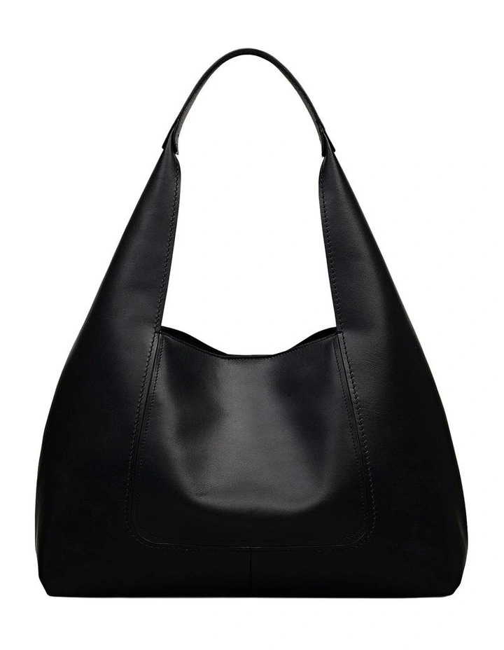 The Maudie Large Shoulder Bag in Black image 2