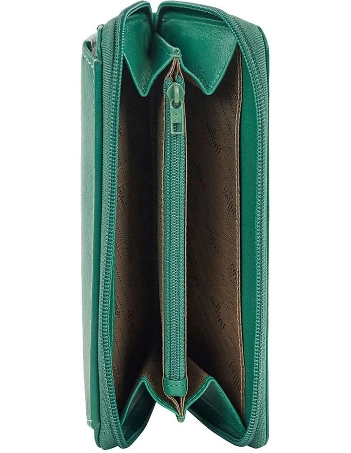 Valencia Leather Wallet in Green image 3