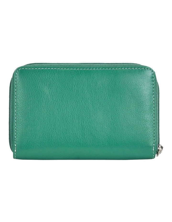 Valencia Leather Wallet in Green image 4