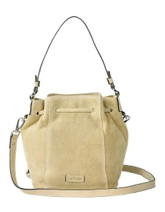 Montego Suede Bucket Bag in Taupe