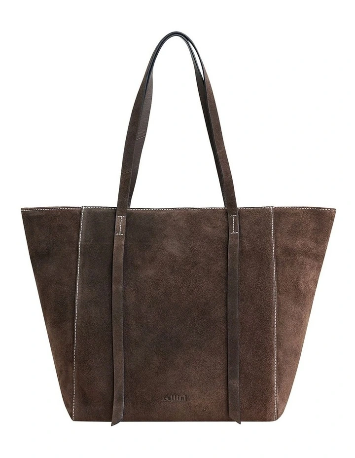 Montego Suede Tote Bag in Espresso image 1