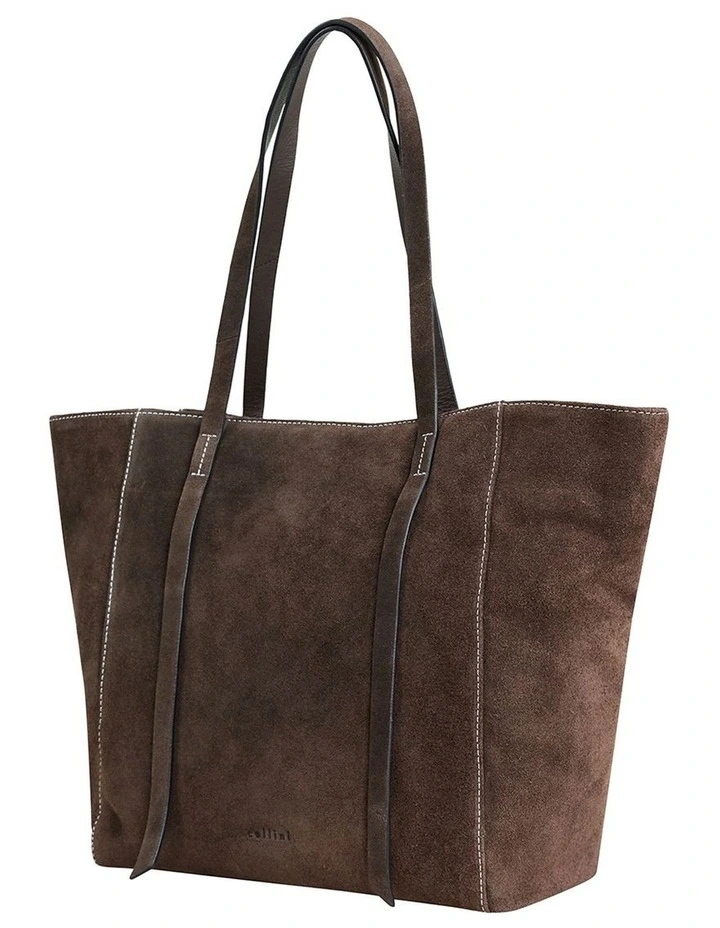 Montego Suede Tote Bag in Espresso image 2