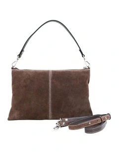 Montego Suede Crossbody Bag in Espresso