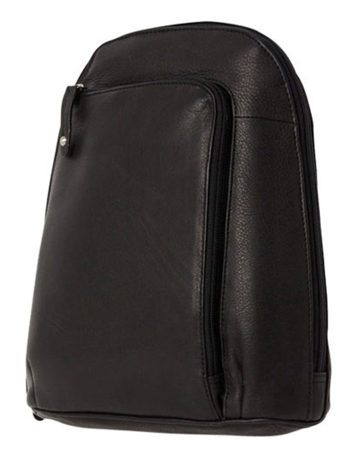 Leather Front Zip Backpack 3990 in Black image 4