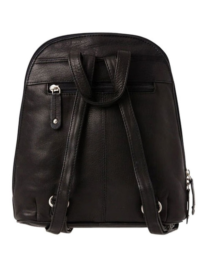 Leather Front Zip Backpack 3990 in Black image 5