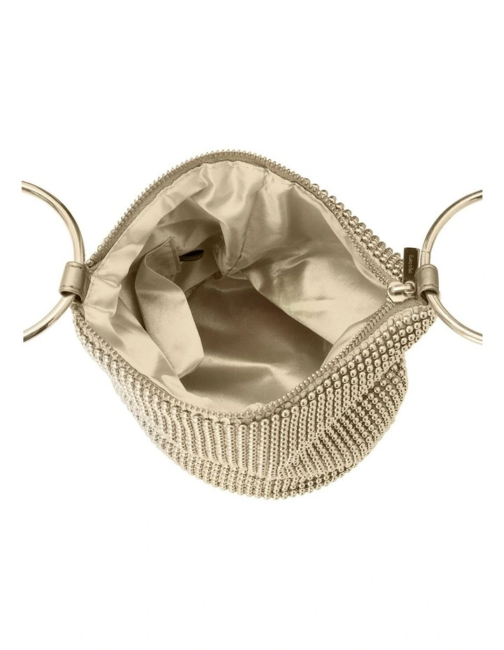 Bianca Ball Mesh Top Handle Bag in Gold image 5