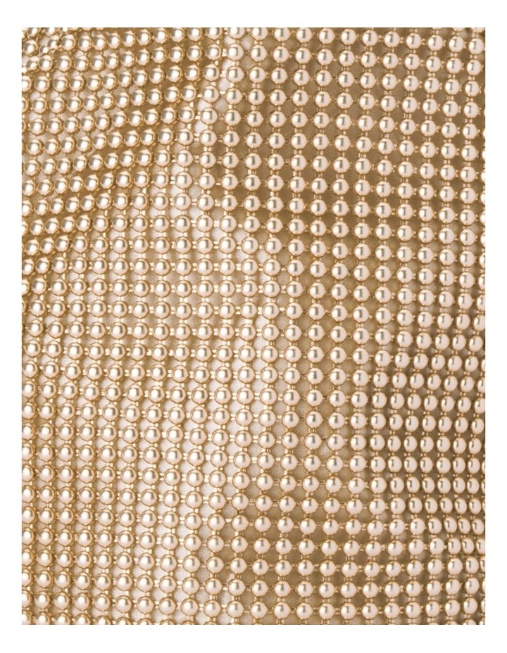 Bianca Ball Mesh Top Handle Bag in Gold image 6