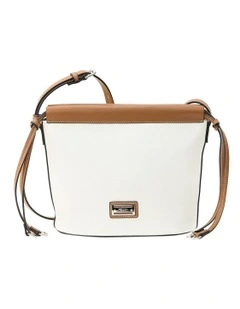 Brooke Crossbody Bag in White/Brown