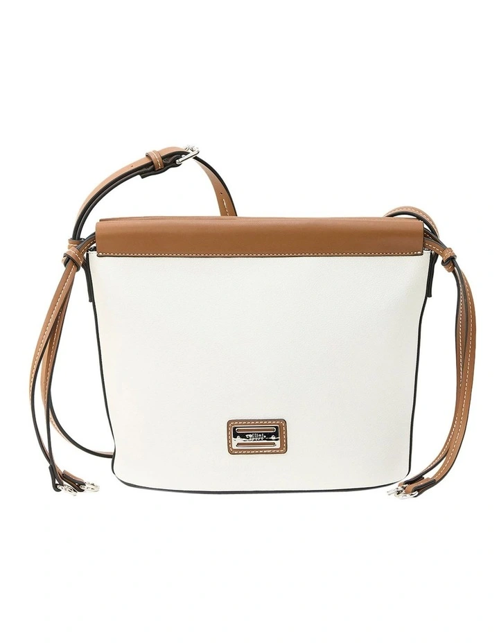 Brooke Crossbody Bag in White/Brown image 1
