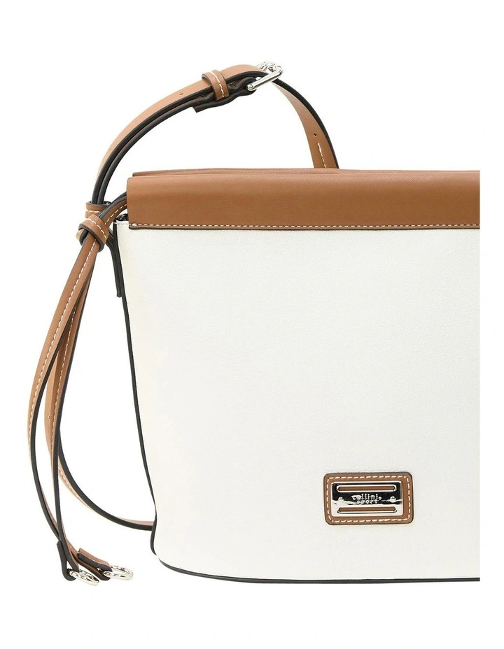 Brooke Crossbody Bag in White/Brown image 4